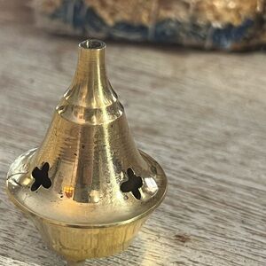 Elegant Solid Brass Incense Burner Censer Cone Burner Boho Decor